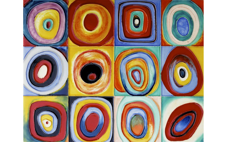 Wassily Kandinsky · “Estudio de color. Cuadrados con círculos concéntricos” 