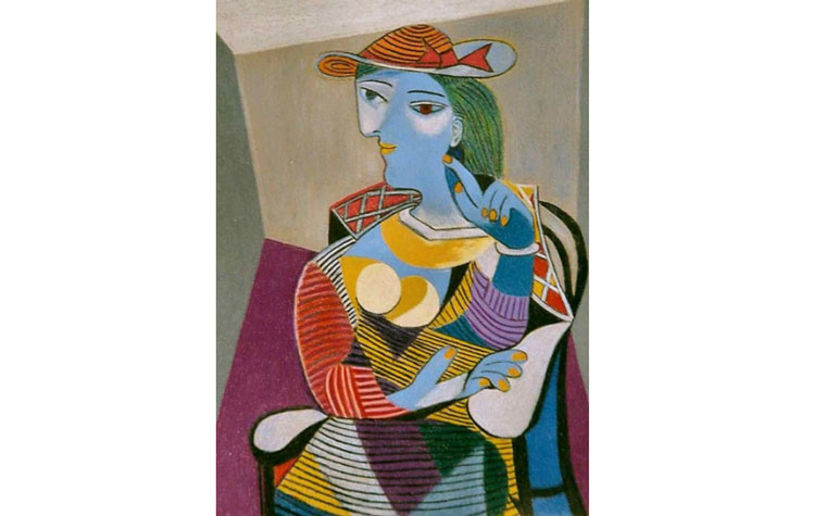 Pablo Picasso · “Busto de mujer con sombrero a rayas”