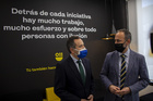 Javier Celdrán y José Antonio Blasco, durante la visita a la nueva oficina de la Agencia Tributaria en Abanilla