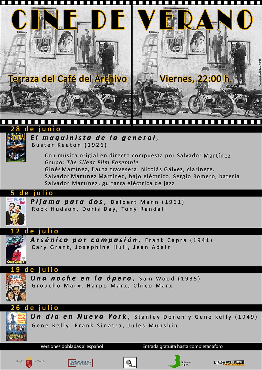 Cartel de la programación de 'Cine de verano' en el Archivo General