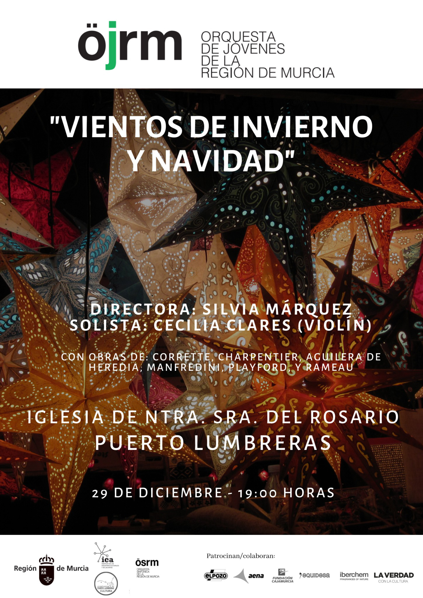 Imagen del cartel del concierto de la Orquesta de Jóvenes de la Región de Murcia en Puerto Lumbreras