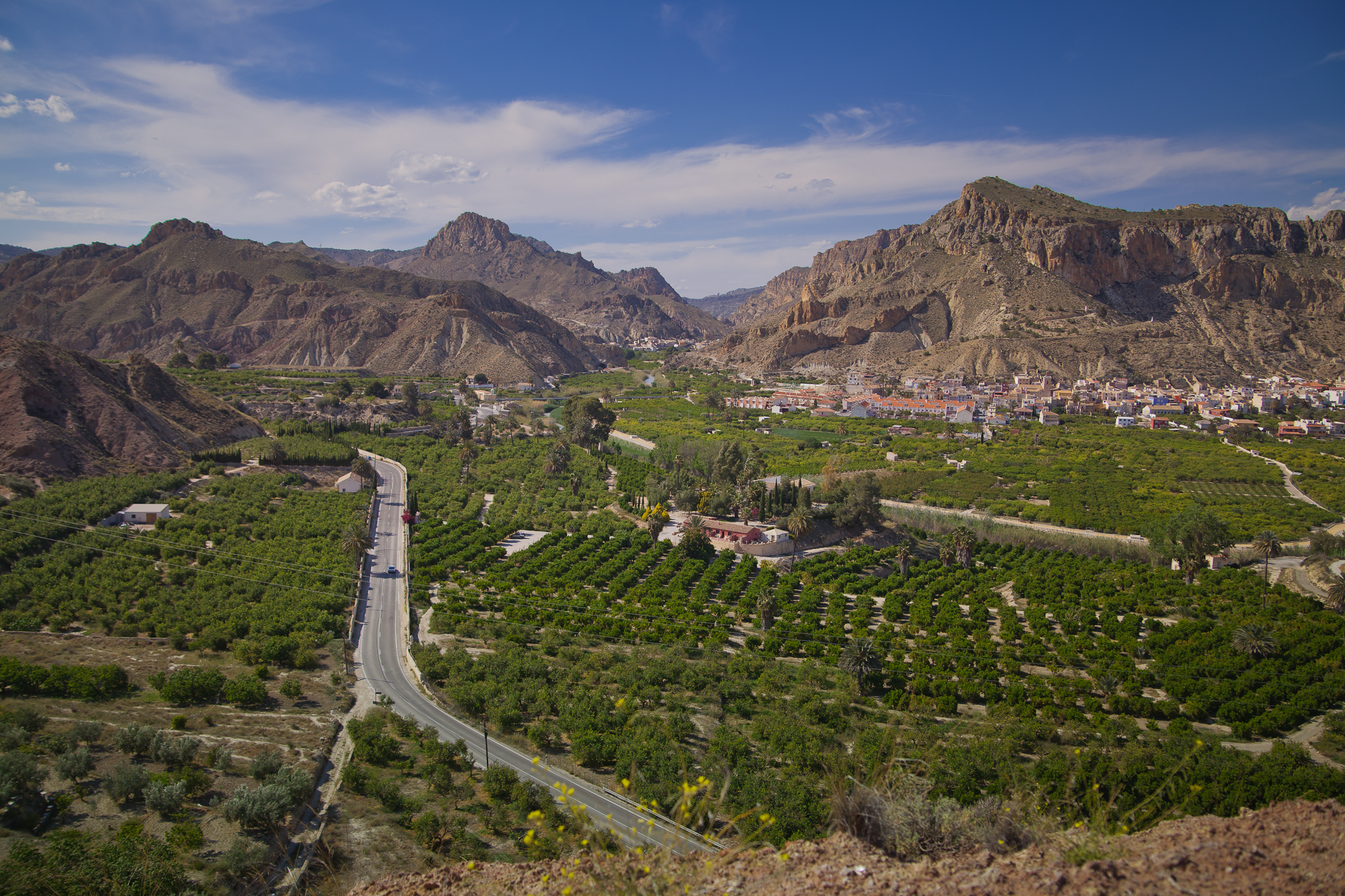 Imagen aérea del Valle de Ricote, un ejemplo de turismo rural de la Región de Murcia