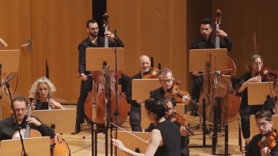 Momento de la grabación del segundo concierto de la OSRM (Orquesta Sinfónica de la Región de Murcia)