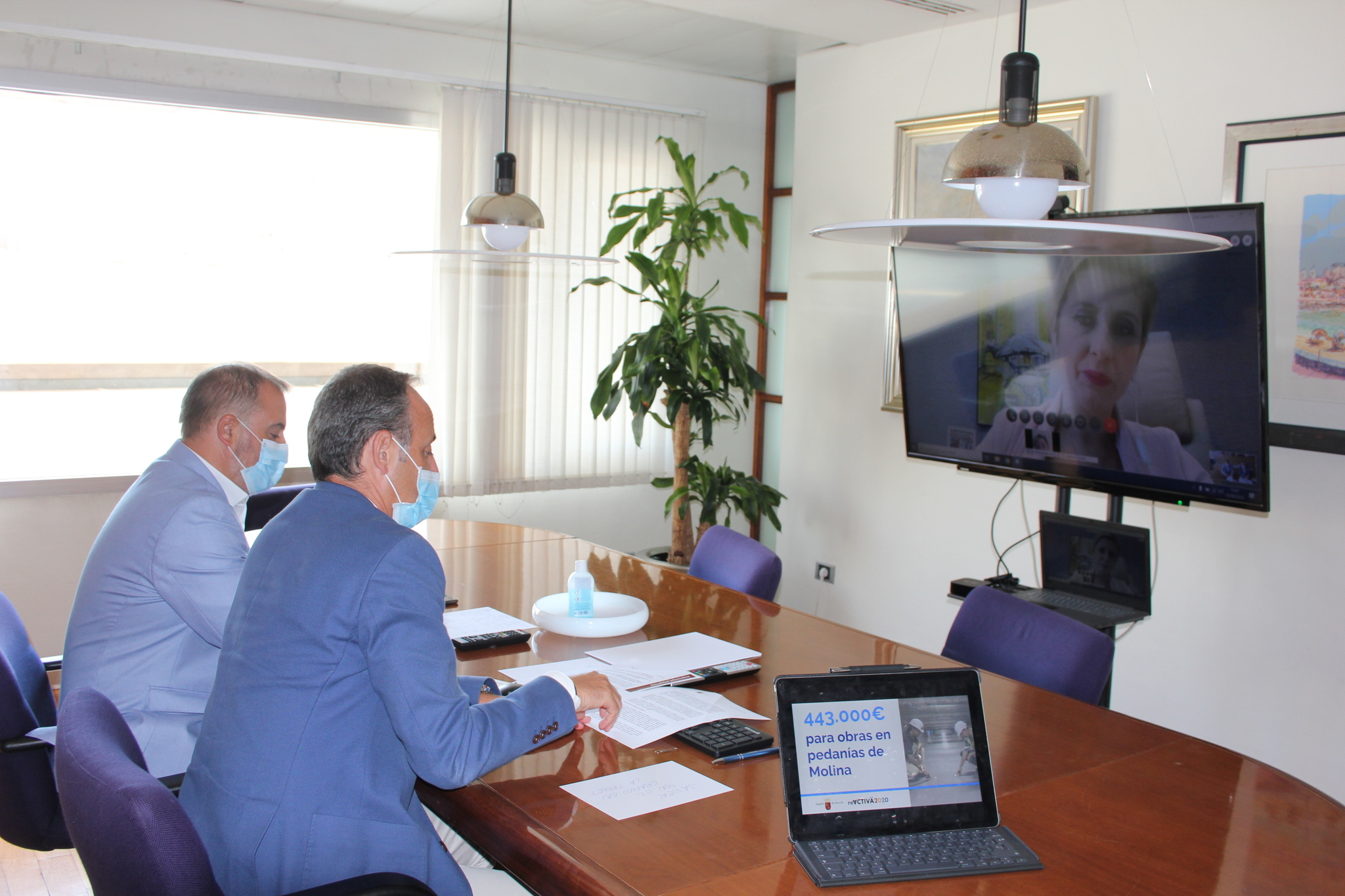 Javier Celdrán mantiene una videoconferencia con la alcaldesa de Molina de Segura, Esther Clavero, para abordar el Plan de Pedanías 2020-2021