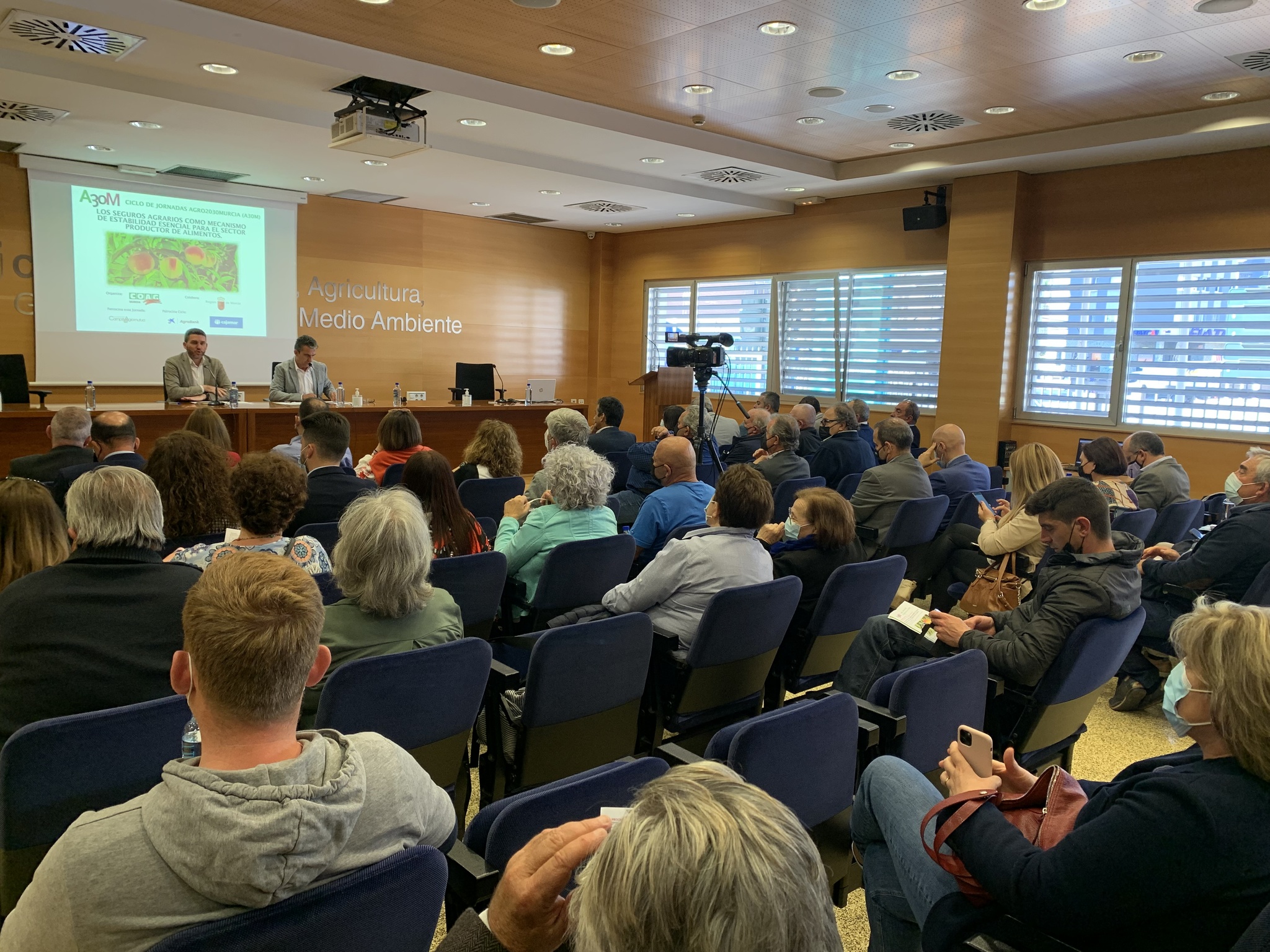 El consejero Antonio Luengo, durante su intervención en la jornada celebrada esta mañana sobre sobre el sistema de seguros agrarios.