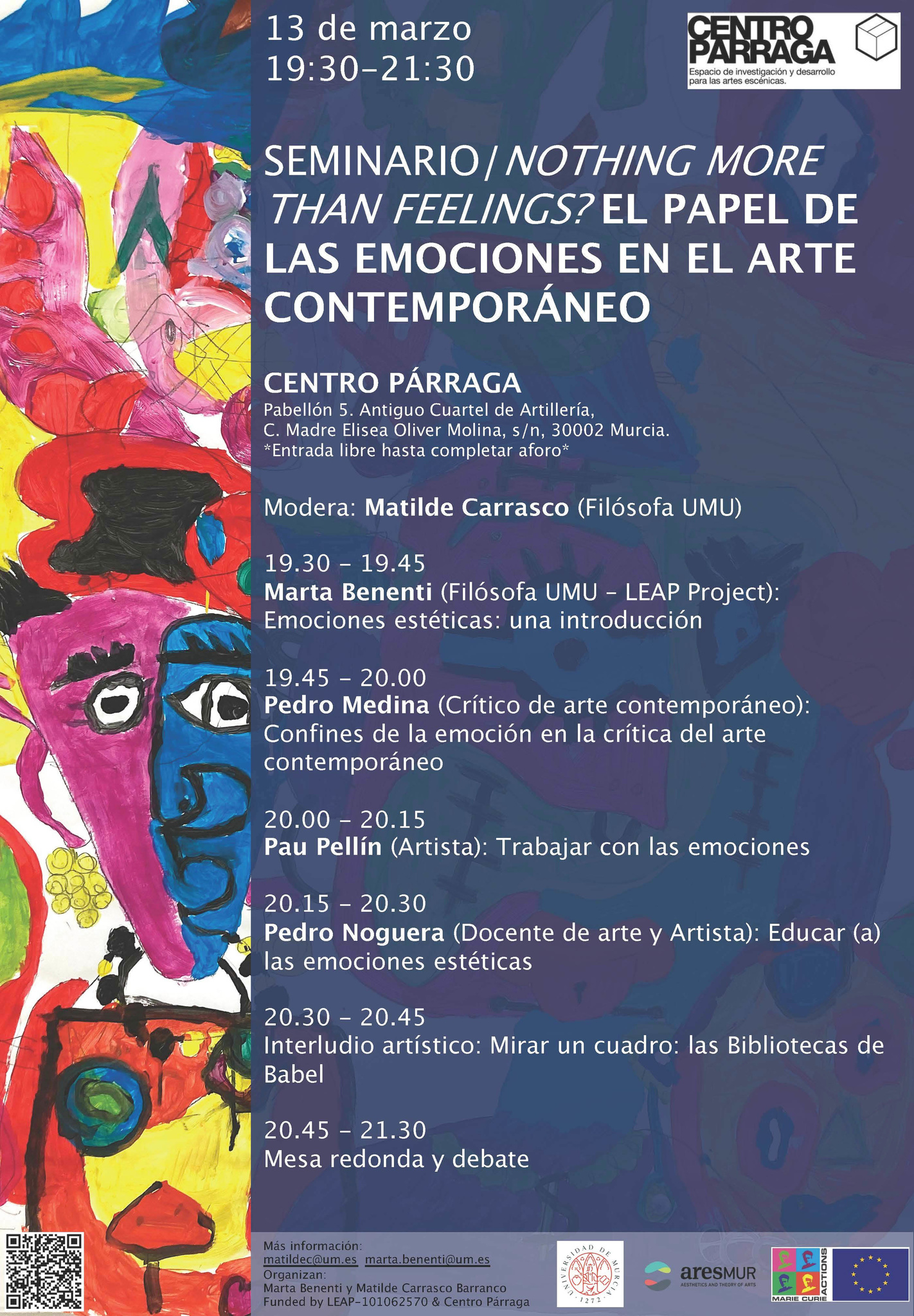 Imagen del cartel del seminario público 'Nothing more than feelings? El papel de las emociones en el arte contemporáneo'