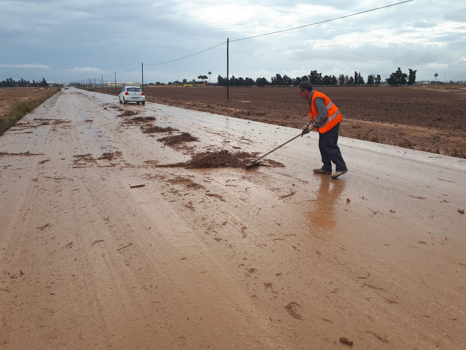 Trabajos en las carreteras afectadas por las lluvias
