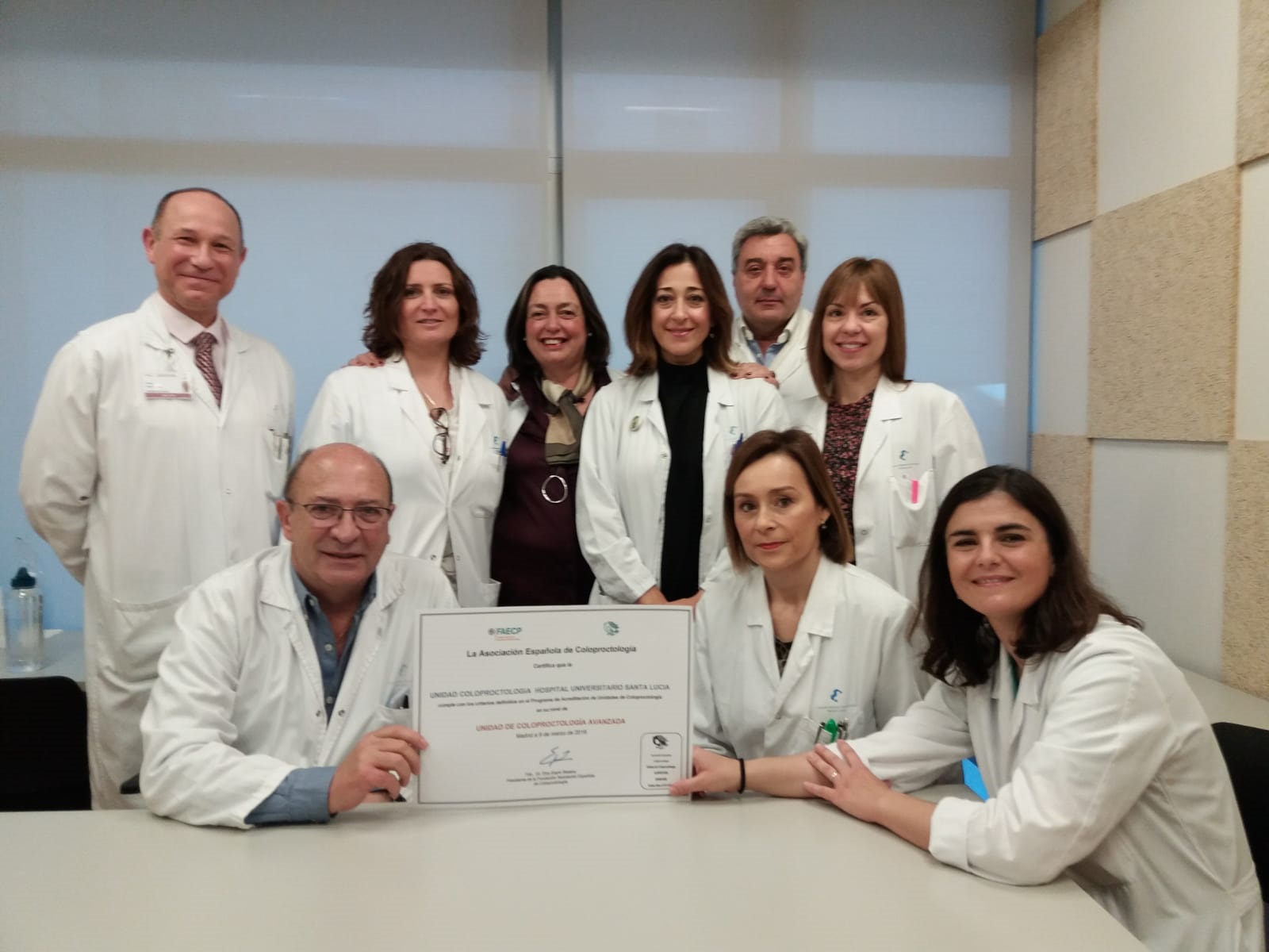 Profesionales de la Unidad de Coloproctología del Servicio de Cirugía General y Digestivo del Complejo Hospitalario Universitario de Cartagena