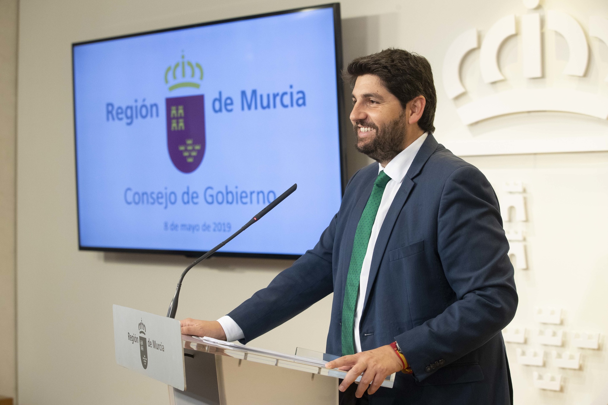 El presidente López Miras, en la rueda de prensa posterior a la reunión del Consejo de Gobierno