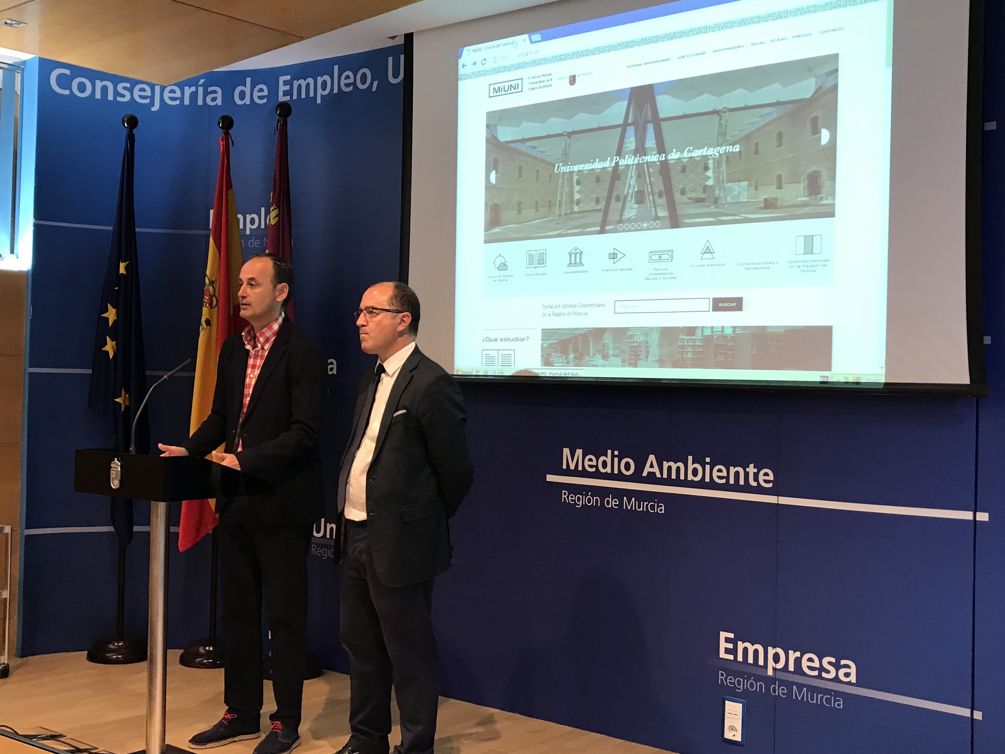 Presentación del portal que agrupa la información sobre toda la oferta universitaria de la Región de Murcia