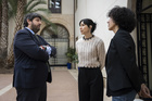 López Miras recibe en San Esteban a las cineastas murcianas candidatas a un Goya por el corto 'Sorda' (2)