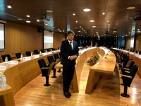Aurelio Morales, durante su asistencia ayer al Consejo General del Sistema Nacional de Empleo