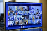 El presidente López Miras participa en la reunión por vía telemática de presidentes autonómicos con Pedro Sánchez