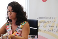 La consejera de Transparencia, Participación y Administración Pública, Beatriz Ballesteros, en la 'Jornada de Ayuda Humanitaria y de Emergencia en la Cooperación Murciana'.