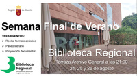 Eventos presenciales en la Biblioteca Regional dentro de 'Agosto cultural'