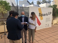 El director del Instituto de Fomento (INFO), durante la presentación del proyecto "Spark up", que ofrece formación en creatividad e innovación para...