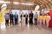 El director general de Deportes, la alcaldesa de Cartagena, el presidente de la federación regional de balonmano y los concejales de Deportes de ...