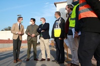 El consejero visita las obras que se llevan a cabo en San Javier, acompañado por el alcalde de la localidad y el director general de Administración...