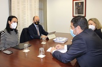 Imagen de una reunión de la consejera Valle Miguélez y el director del Instituto de Fomento con los responsables de Ceclor (Confederación Comarcal...