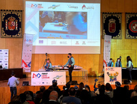 Un momento de la final regional del torneo First Lego League, que se celebra esta mañana en la UPCT (Universidad Politécnica de Cartagena)