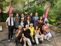 El consejero de Presidencia, Turismo, Cultura y Deportes, Marcos Ortuño, y el director general del ICA, Manuel Cebrián, junto a los seleccionados...