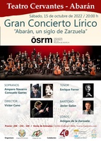 Cartel de la actuación de la Orquesta Sinfónica de la Región de Murcia en el Teatro Cervantes de Abarán el próximo sábado