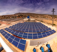 Placas fotovoltaicas instaladas en la EDAR de Cieza.