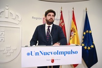 López Miras, durante la comparecencia en la que ha anunciado la remodelación del Gobierno de la Región de Murcia (2)
