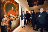 El presidente del Gobierno regional, Fernando López Miras, inauguró hoy la exposición 'La Madre del Verbo. Murcia Mariana' en el Palacio de San E...