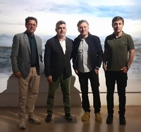 (De izquierda a derecha) El director general del ICA, Manuel Cebrián; el secretario general de la Consejería, Juan Antonio Lorca; el artista Nicolás...