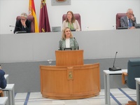 La consejera de Política Social, Familias e Igualdad, Conchita Ruiz, durante su comparecencia en la Asamblea regional