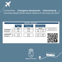 Horarios de los nuevos horarios impulsados por Fomento que conectan el Aeropuerto con Cartagena