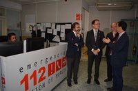 El consejero Pedro Rivera y el fiscal superior visitan las instalaciones del Centro de Emergencias 1-1-2 Región de Murcia