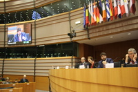 El presidente de la Comunidad, Fernando López Miras, interviene en Bruselas en la ceremonia del Pacto de los Alcaldes 2018 (3)
