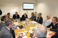 El consejero de Hacienda se reúne con la directiva del Consejo Económico y Social de la Región de Murcia (CES) para repasar el informe de la consultora Analistas Financieros Internacionales
