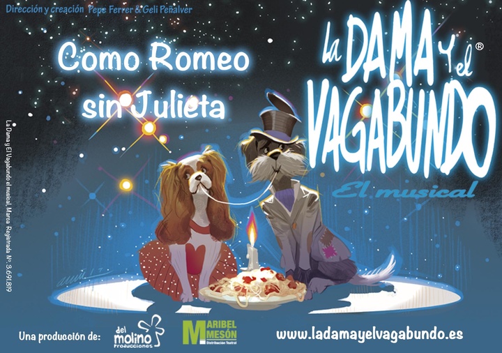 Cartel de 'La dama y el vagabundo', un musical desarrollado por Del Molino Producciones, que se podrá ver este domingo en Jumilla