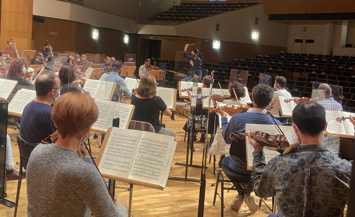 Ensayos de la Orquesta Sinfónica de la Región de Murcia para el concierto de este jueves