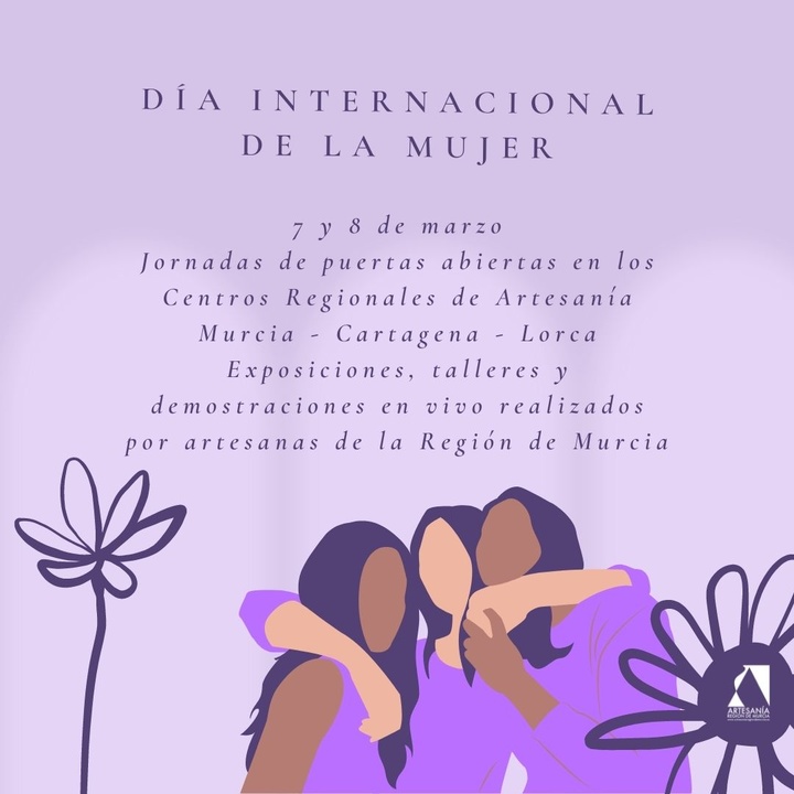 Cartel de las actividades que celebran los Centros de Artesanía con motivo del Día Internacional de la Mujer