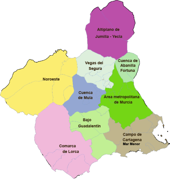 Mapa de comarcas de la Región de Murcia. [Mapa]. Wikipedia. https://es.wikipedia.org