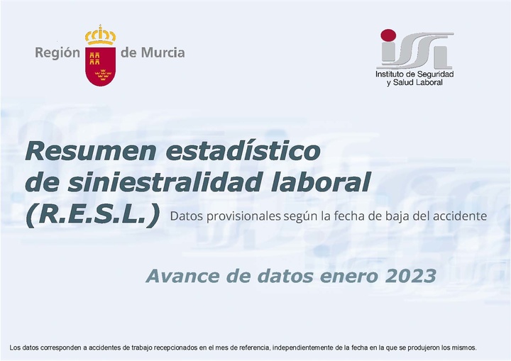 Resumen estadístico de siniestralidad laboral. Enero 2023