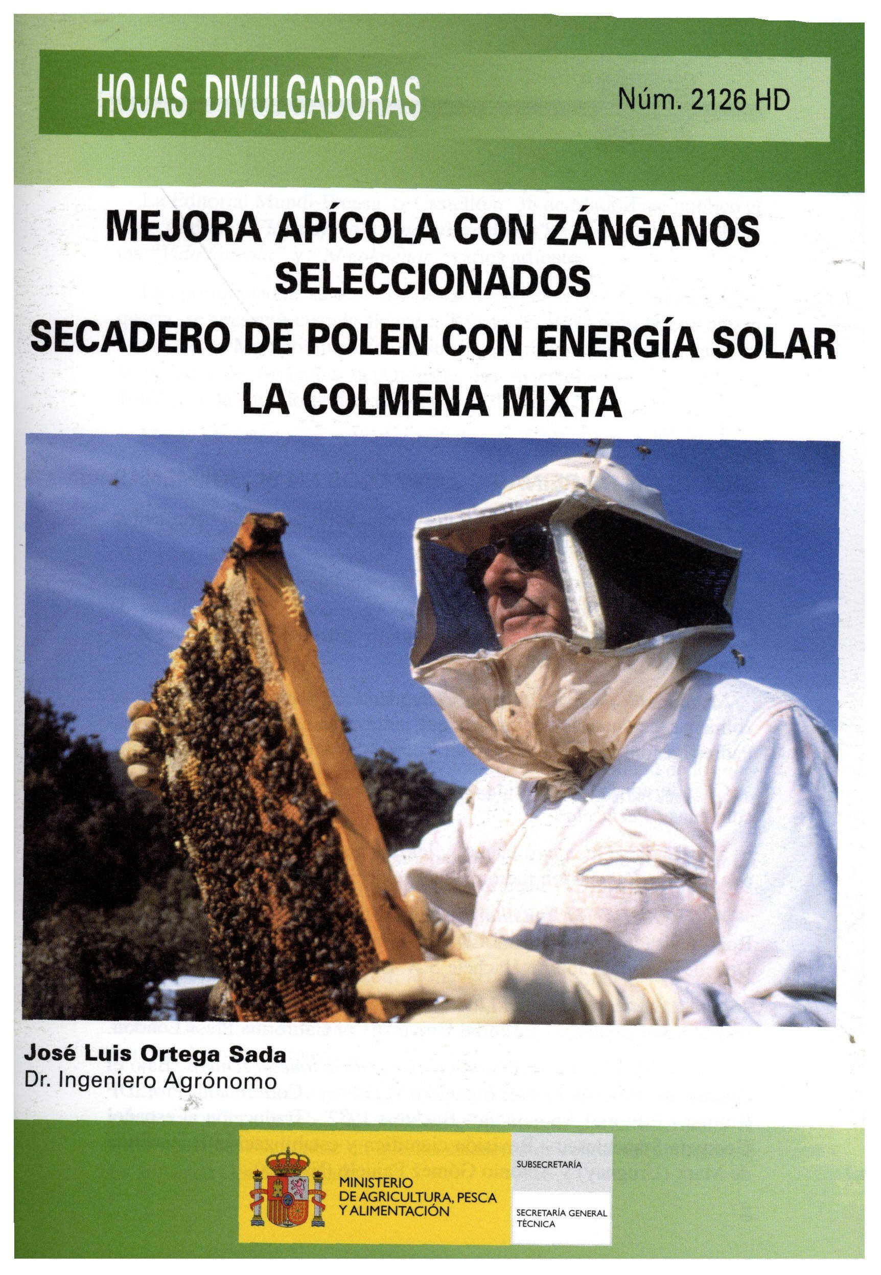 Portada de "Mejora apícola con zánganos seleccionados"