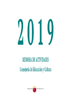Portada de "Memoria de actividades de la Consejería de Educación y Cultura, 2019"