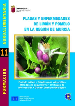 Portada de "Plagas y enfermedades de limón y  pomelo en la Región de Murcia"