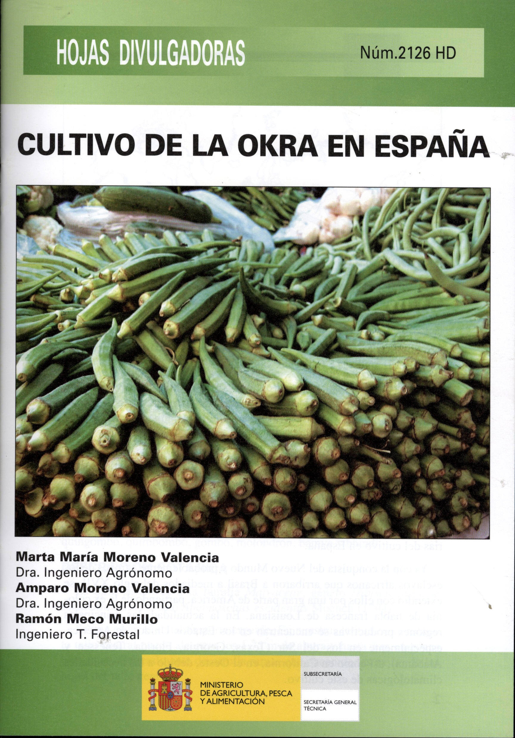 Portada de "Cultivo de la okra en España"