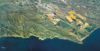 Fotografía aérea de una de las estribaciones meridionales de las Cordilleras Béticas