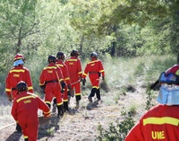 Integrantes de la Unidad Militar de Emergencias (UME) se entrena en los entornos naturales de la Región de Murcia.