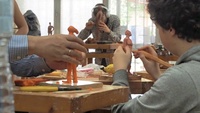 Alumnos de técnicas escultóricas de la Escuela de Arte de Murcia