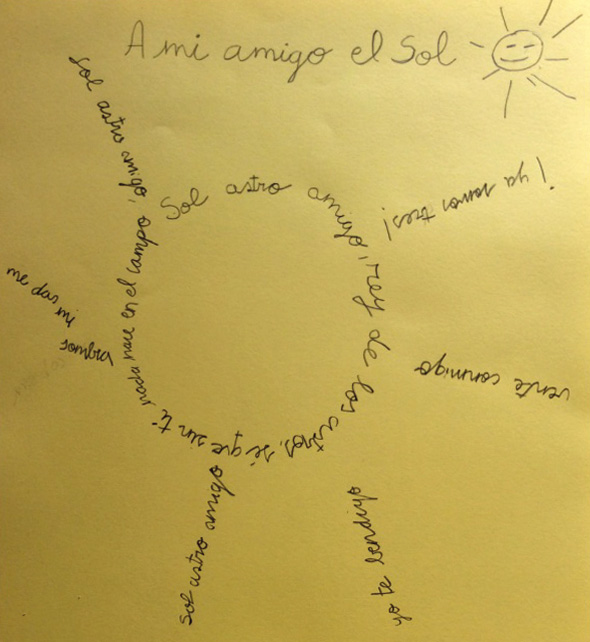 Imagen 14. Caligrama A mi amigo Sol
