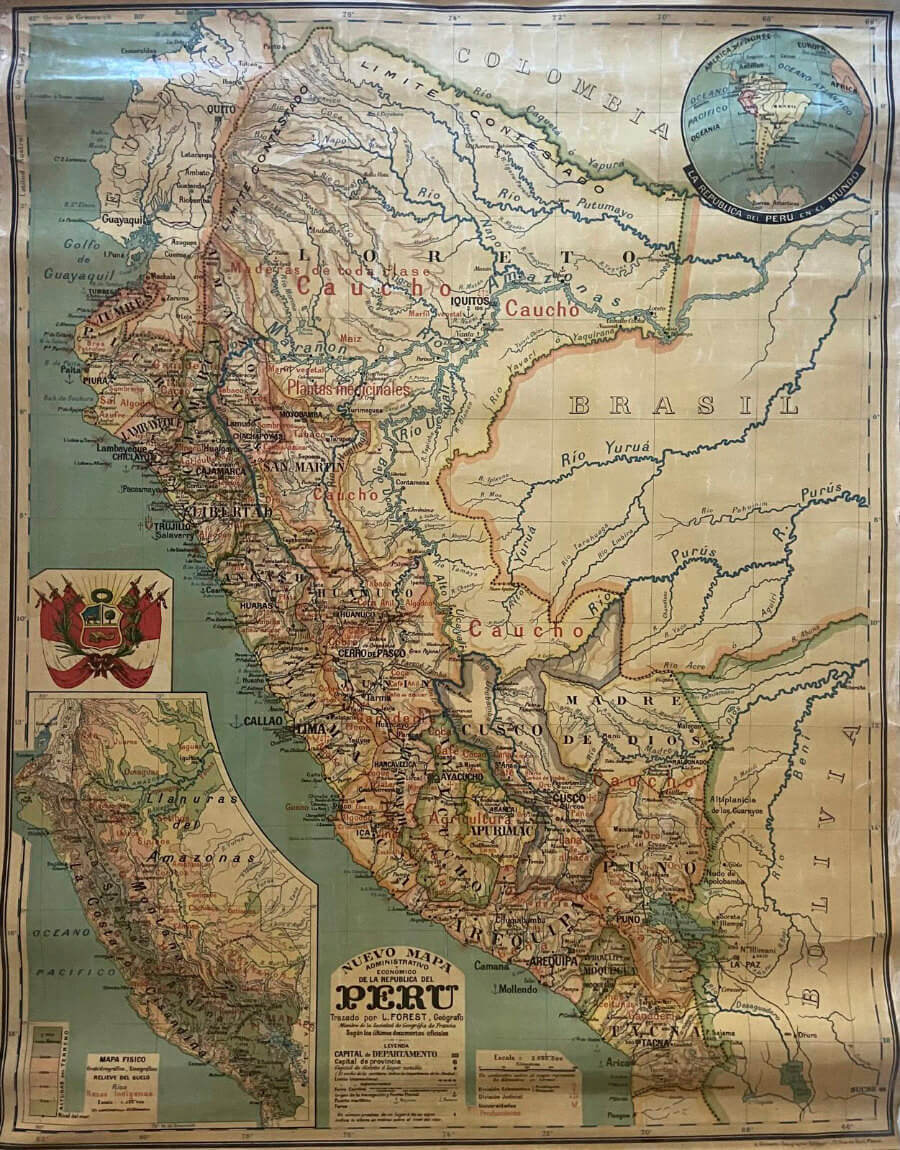 Nuevo mapa administrativo y económico de la República de Perú