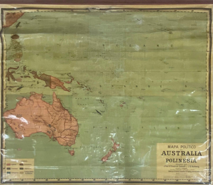 Mapa político de Australia y Polinesia